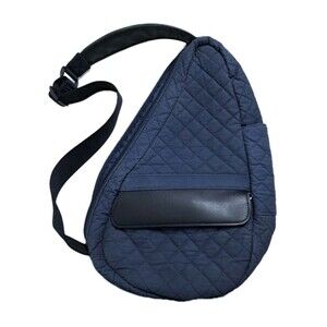 LL Bean Quilted Healthy Back Sling Pack Navy Blue Crossbody Bag Ameribag Carry